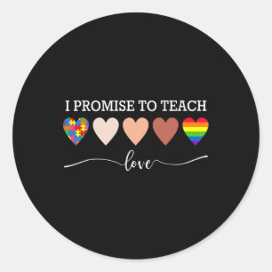 Sticker Rond Je Promets D'Apprendre À L'Amour Sensibilisation s