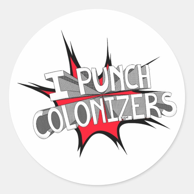 STICKER ROND JE PUNCH COLONIZERS (Devant)