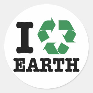 Sticker Rond Je recycle la Terre