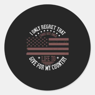 Sticker Rond Je Regrette Seulement D'Avoir Une Vie À Donner