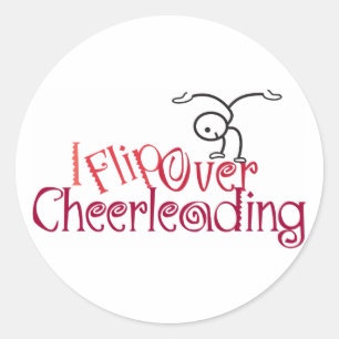 Sticker Rond Je renverse au-dessus de Cheerleading