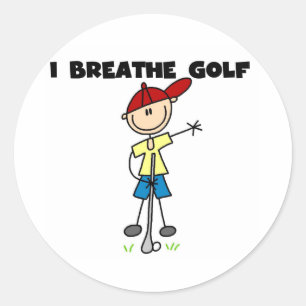 Sticker Rond Je respire Tshirts et cadeaux de golf