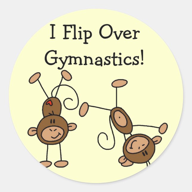 Sticker Rond Je retourne sur les t-shirts et cadeaux de gymnast (Devant)