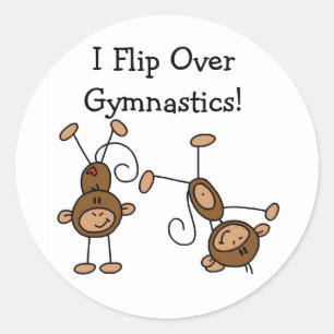 Sticker Rond Je retourne vers la gymnastique