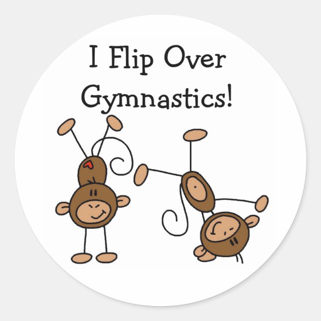 Sticker Rond Je retourne vers la gymnastique (Devant)
