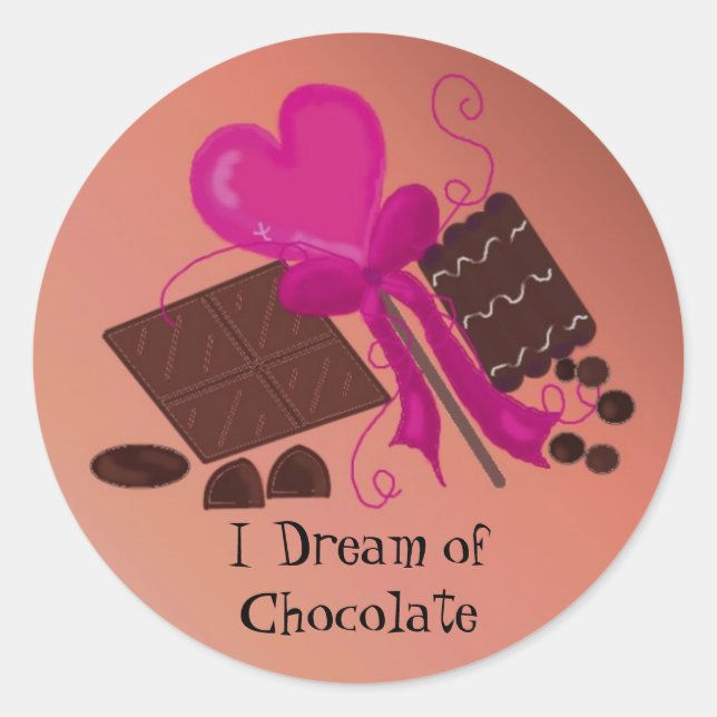 Sticker Rond Je rêve de chocolat (Devant)