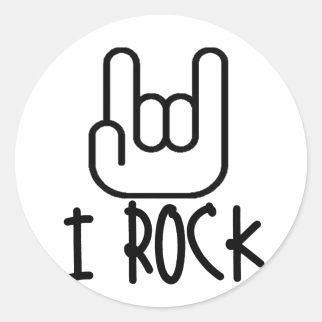 Sticker Rond Je Rock ! (Devant)