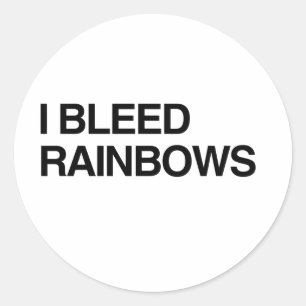 Sticker Rond Je saigne les ARC-EN-CIEL.png