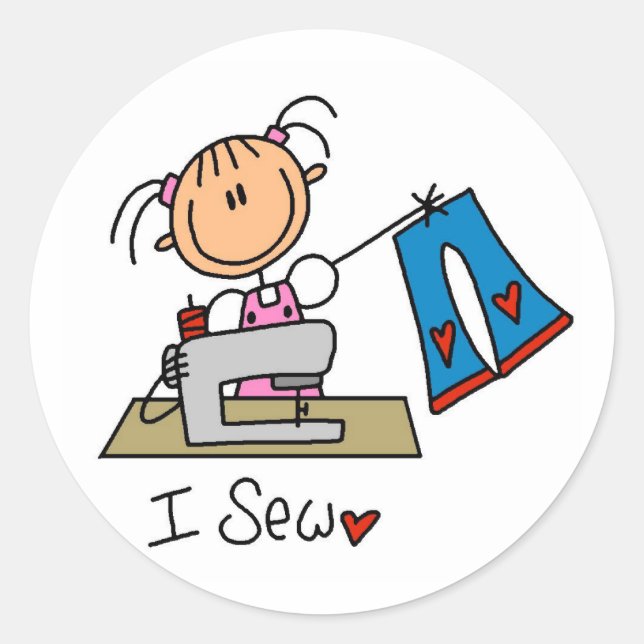 Sticker Rond Je scie des t-shirts et des cadeaux (Devant)