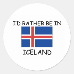 Sticker Rond Je serais plutôt en Islande