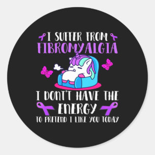 Sticker Rond Je Souffre De Fibromyalgie - Peut Porter Fibromyal