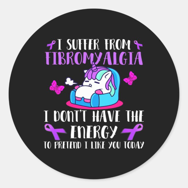 Sticker Rond Je Souffre De Fibromyalgie - Peut Porter Fibromyal (Devant)