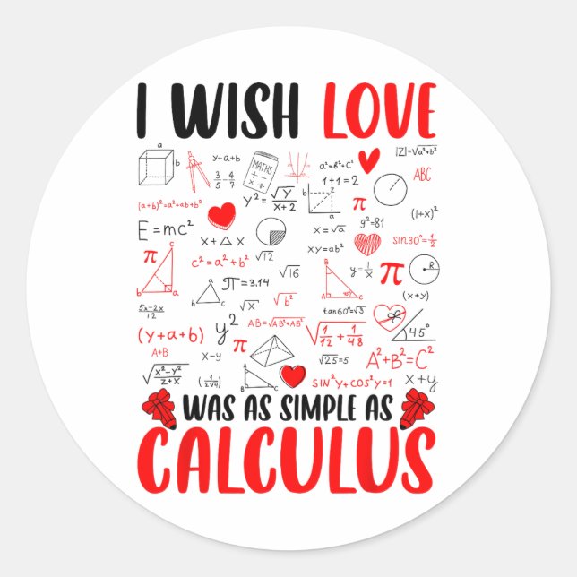 Sticker Rond Je souhaite que l'amour soit aussi simple que le c (Devant)