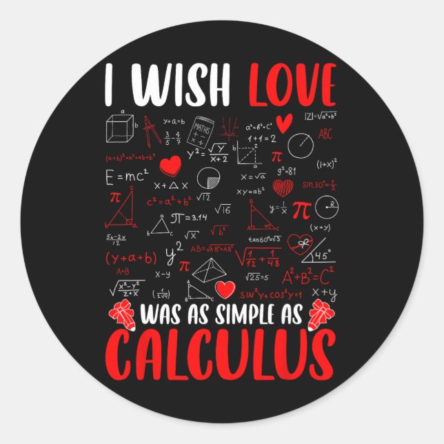 Sticker Rond Je souhaite que l'amour soit aussi simple que le c (Devant)