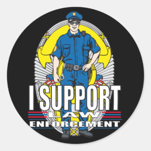 Sticker Rond Je soutiens la police