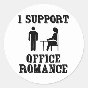 Sticker Rond Je soutiens le bureau Romance