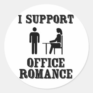 Sticker Rond Je soutiens le bureau Romance