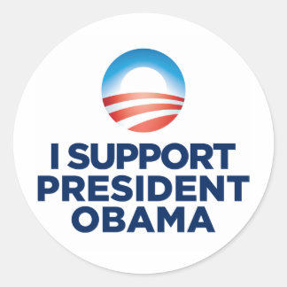 Sticker Rond Je soutiens le président Obama