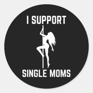 Sticker Rond Je soutiens les mamans individuelles Offensive Rud