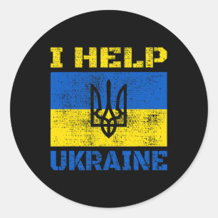 Sticker Rond Je soutiens l'Ukraine Je soutiens l'Ukraine Je sui