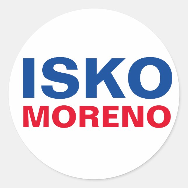 Sticker Rond Je soutiens votre ISKO Moreno PERSONNALISABLE (Devant)