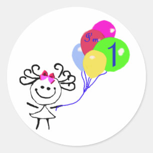 Sticker Rond Je suis 1 bâton