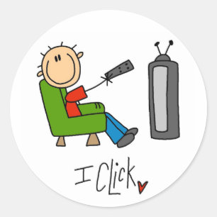 Sticker Rond Je suis accro à la télé