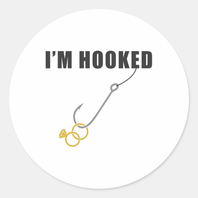Sticker Rond Je suis accroché Bague de fiançailles Proposition  (Devant)