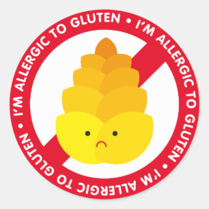 Sticker Rond Je suis allergique au gluten !