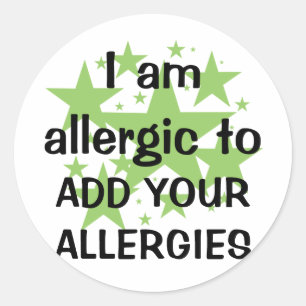 Sticker Rond Je suis allergique - customisez avec l'allergie de