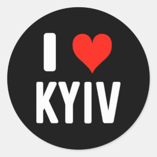 Sticker Rond Je suis amoureux de Kiev Ukraine - Amour - Voyage 