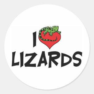 Sticker Rond Je suis amoureux des lézards à cœur - Amateur de r