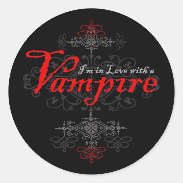 Sticker Rond Je suis amoureux d'un vampire (Devant)
