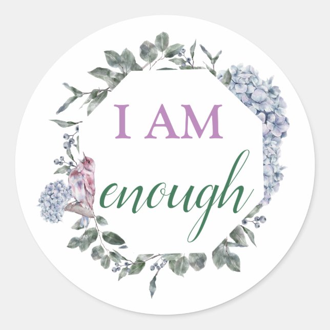 Sticker Rond Je Suis Assez Inspirant Affirmation (Devant)