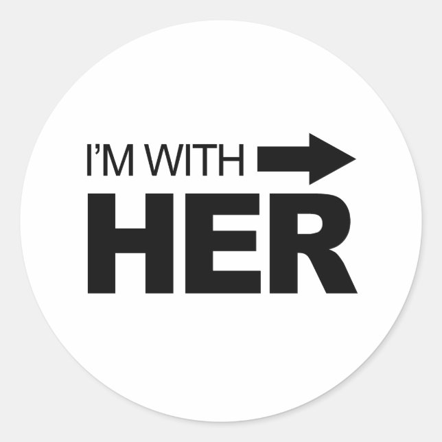 Sticker Rond Je suis avec elle (à droite) (Devant)