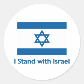 Sticker Rond Je suis avec Israël Cadeaux et Tee - shirts
