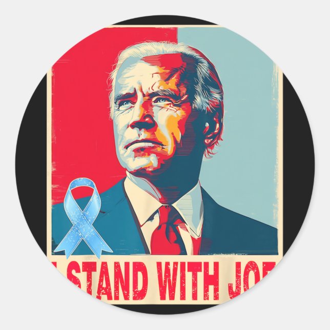 Sticker Rond Je Suis Avec Joe Biden (Devant)
