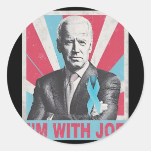 Sticker Rond Je suis avec Joe Soutien Joe Biden Lutte contre la