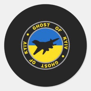 Sticker Rond Je suis avec l'amant de l'Ukraine héros de Kiev le