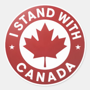 Sticker Rond Je suis avec le Canada