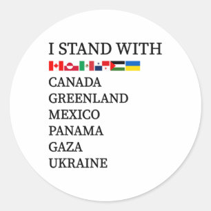 Sticker Rond Je suis avec le Canada Groenland Mexique Panama Ga