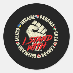 Sticker Rond Je Suis Avec Le Canada Groenland Mexique Panama Ga