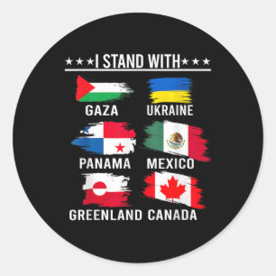 Sticker Rond Je Suis Avec Le Canada Groenland Mexique Panama Ga