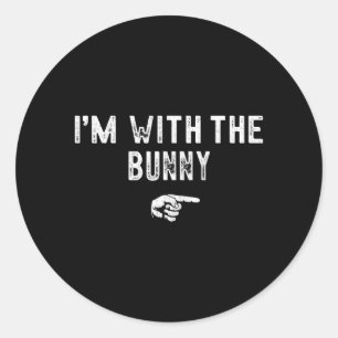Sticker Rond Je suis avec le costume paresseux assorti de lapin