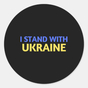 Sticker Rond Je suis avec le soutien de l'Ukraine et je prie po