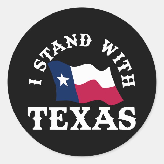 Sticker Rond Je suis avec le Texas (Devant)