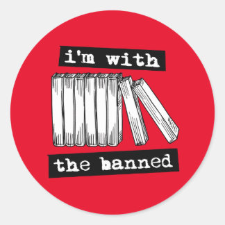 Sticker Rond je suis avec les livres interdits