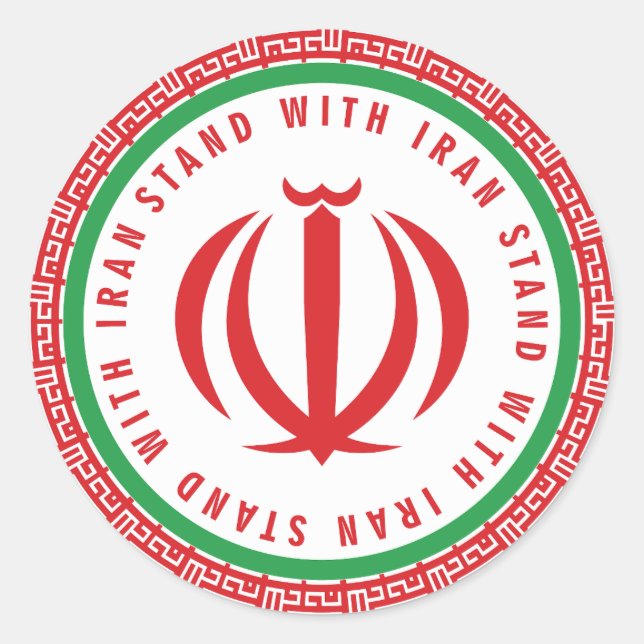 Sticker Rond Je suis avec l'iranien (Devant)