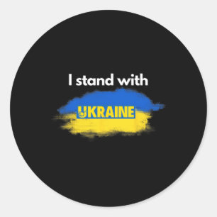 Sticker Rond Je suis avec l'Ukraine