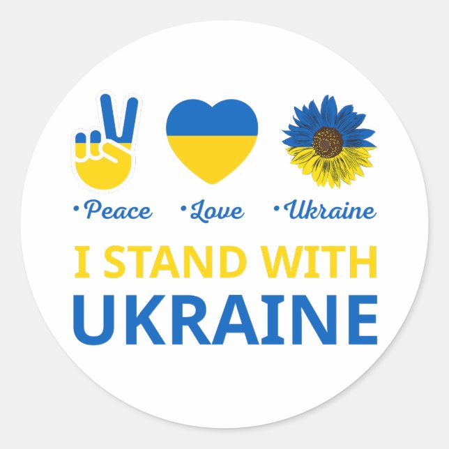 Sticker Rond Je suis avec l'ukraine (Devant)